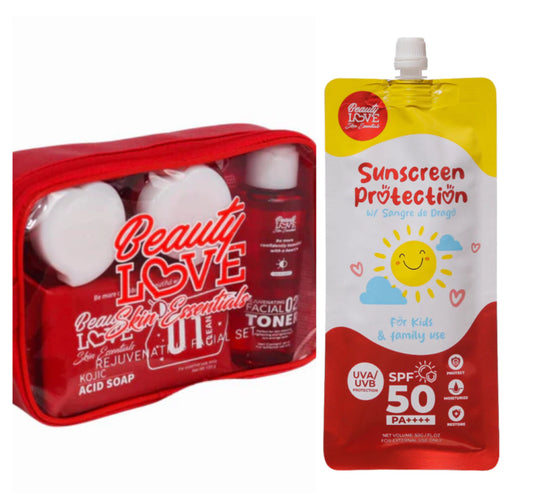 Beauty Love Rejuvenating Set & Beauty Love Sunscreen Combo