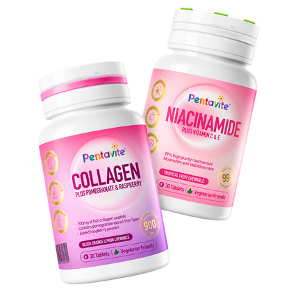 Pentavite Niacinamide+Collagen Skin Brightening Whitening Anti Aging 60pcs