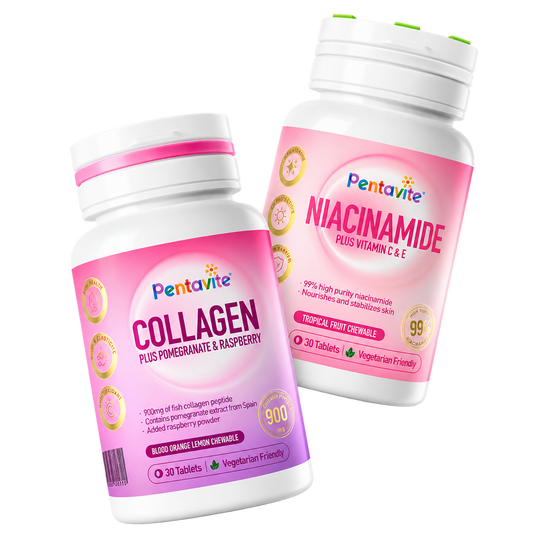 Pentavite Niacinamide+Collagen Skin Brightening Whitening Anti Aging 60pcs