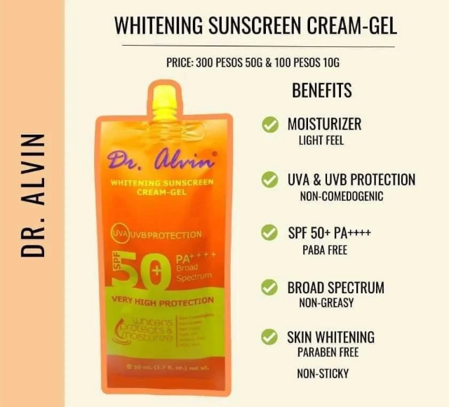 Dr. Alvin Whitening Sunscreen Cream 50ml