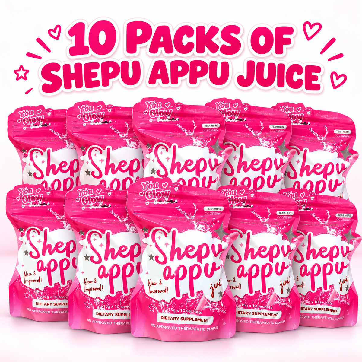 10 packs of You Glow Babe Shepu Appu Juice (10's/pk)-NEW PACKAGING