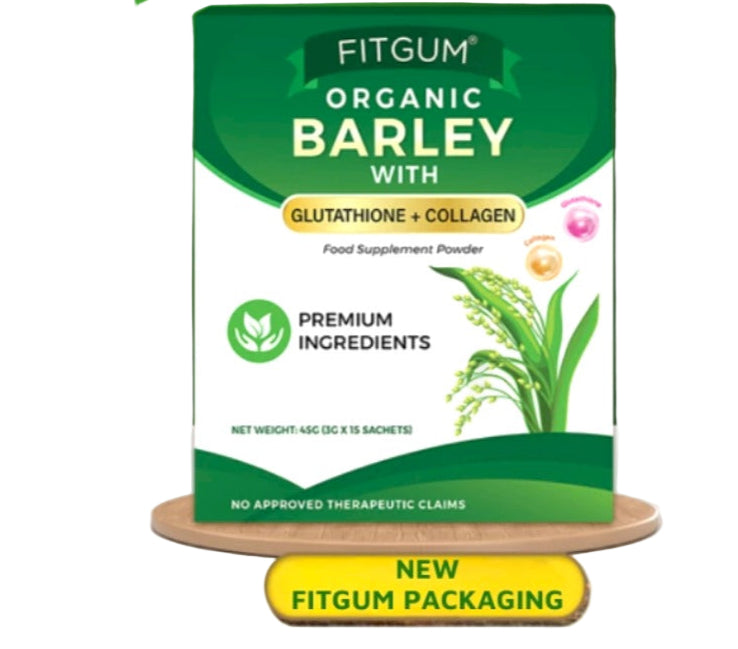 Fitgum Organic Barley with Glutathione & Collagen Juice Detox Drink (15sachets)