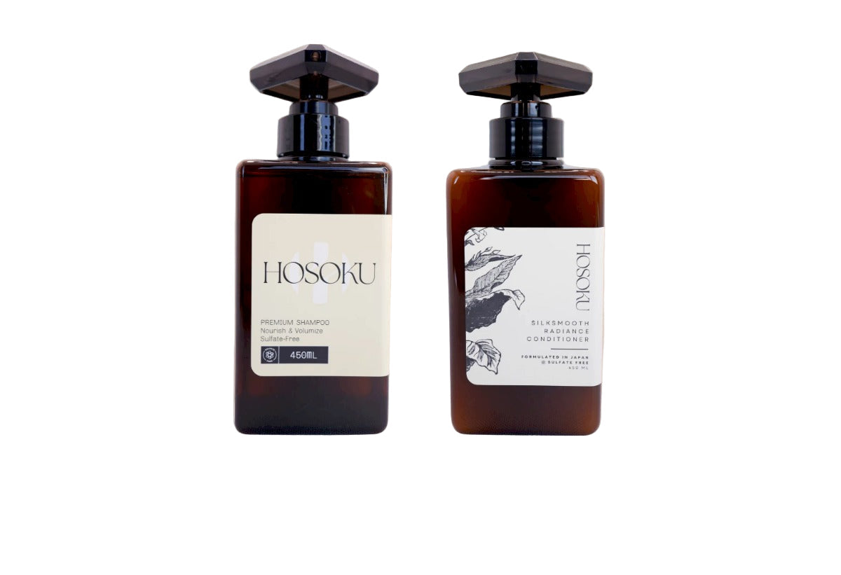 COMBO OF HOSOKU Premium Hair Growth Shampoo and Silksmooth Radiance Conditioner