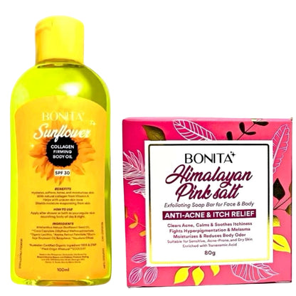 Bonita Sunflower Oil 100ml + Bonita Pink Salt Soap 80g