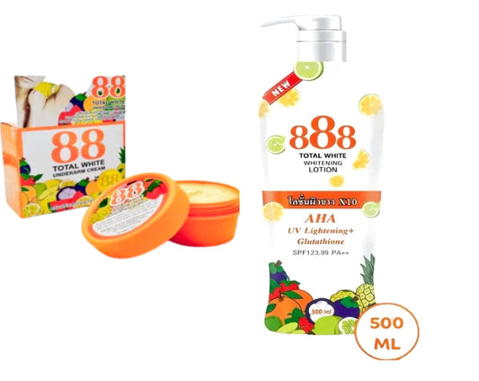 Combo of 888 TOTAL WHITENING BODY LOTION 500ML & Underarm Cream