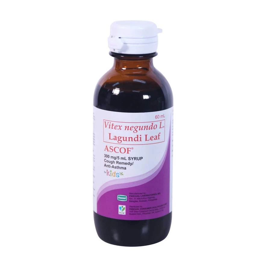 ASCOF Vitex negundo L. Lagundi Leaf 300mg/5ml Grapes Flavor 60ml