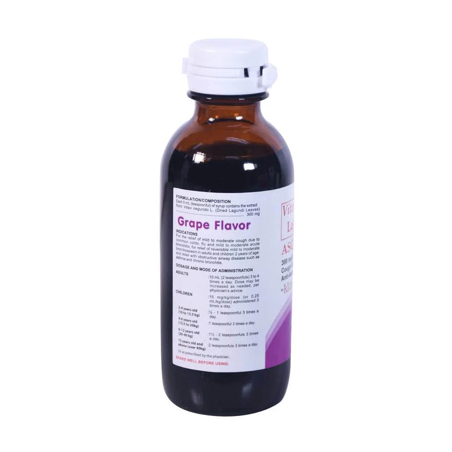 ASCOF Vitex negundo L. Lagundi Leaf 300mg/5ml Grapes Flavor 60ml