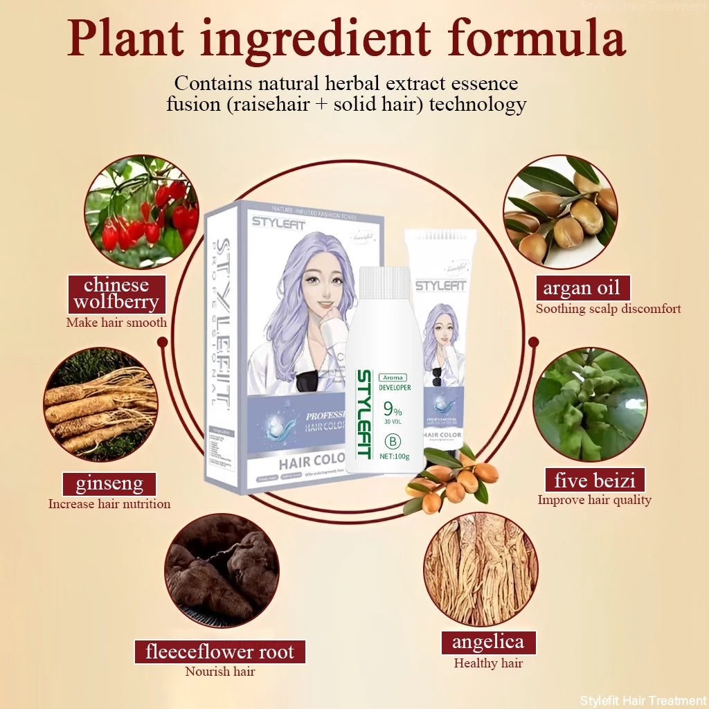 STYLEFIT Milk Tea Ash - 11 Hair Color（100ml Hair Dye + 100ml Oxidant)