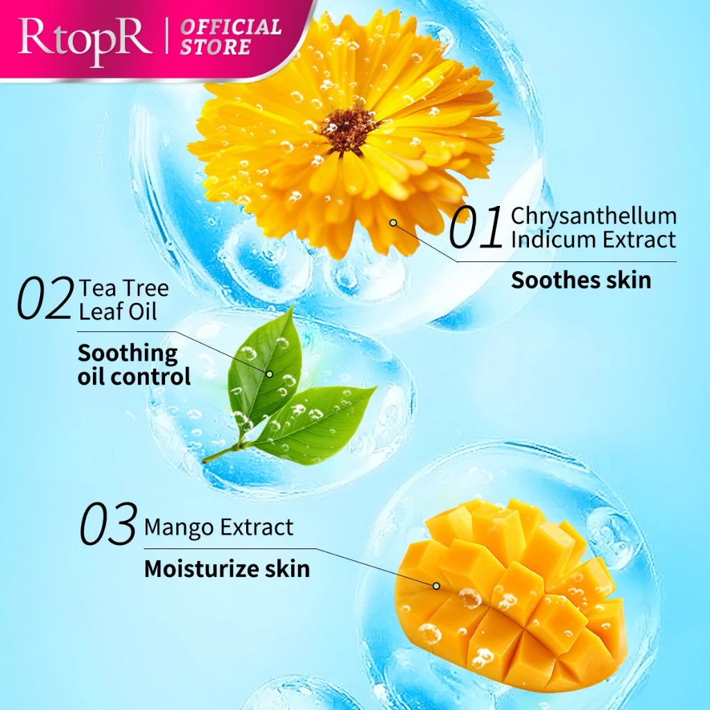 RtopR Mango Blackhead Remover Mask Peeling Off Nose Mask Oil Control 10ml+50pcs paper