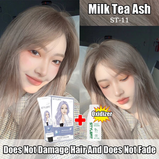 STYLEFIT Milk Tea Ash - 11 Hair Color（100ml Hair Dye + 100ml Oxidant)