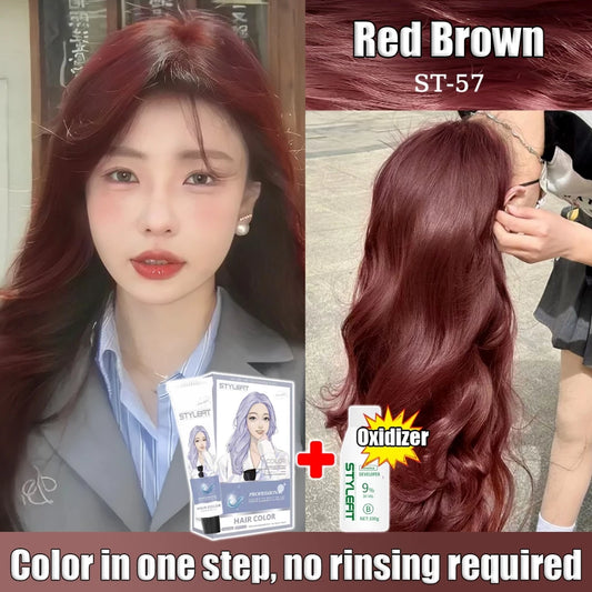 STYLEFIT Red Brown-57 Hair Color（ 100ml Hair Dye + 100ml Oxidant ）