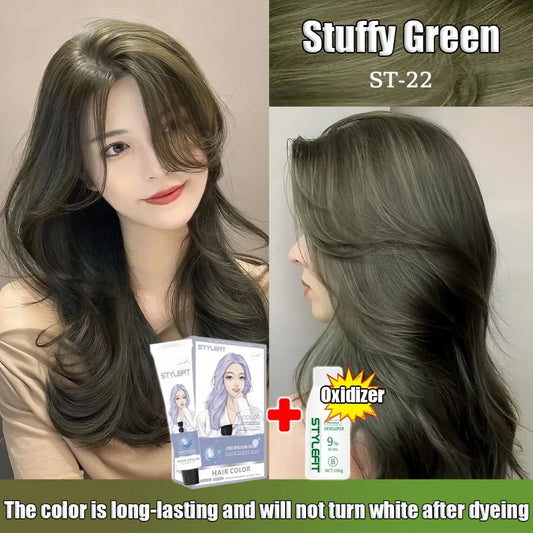 STYLEFIT Stuffy Green-22 Hair Color（ 100ml Hair Dye + 100ml Oxidant