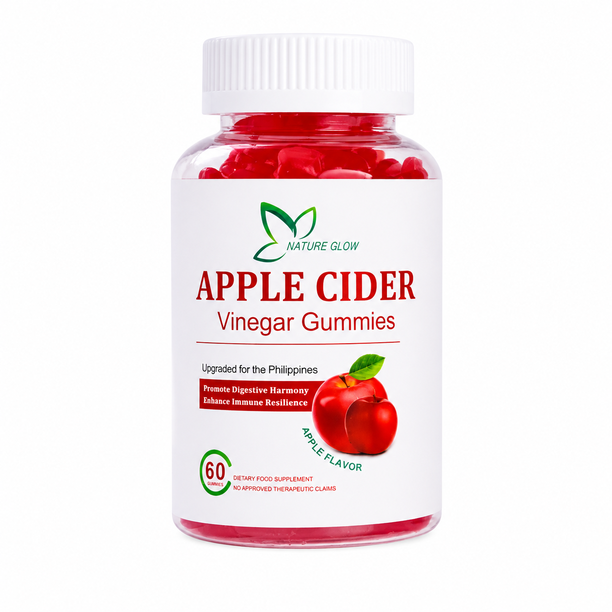 Nature Glow Glutathione Collagen Gummies APPLE CIDER -  60 gummies