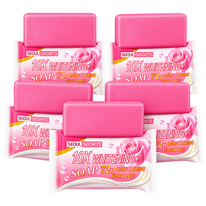 5 pcs of Seoul Secrets 10X Whitening Soap 72-Hour Long-Lasting Fresh Fragrance for Body & Brightening