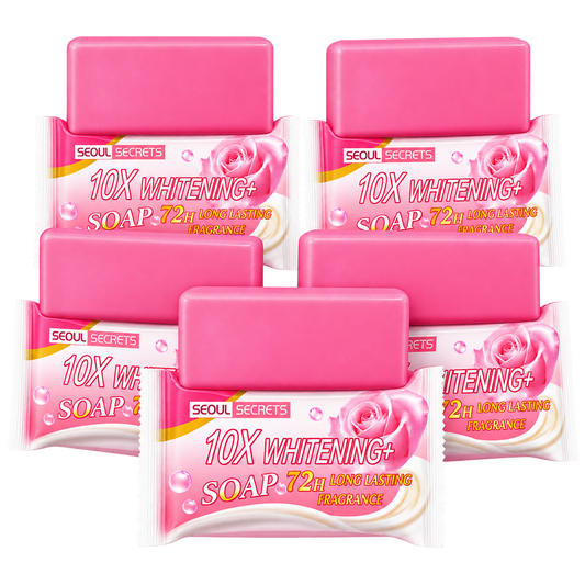 5 pcs of Seoul Secrets 10X Whitening Soap 72-Hour Long-Lasting Fresh Fragrance for Body & Brightening