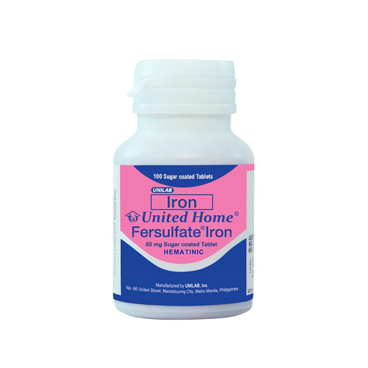 Home Fersulfate Iron 100s + United Home Natafol Folic Acid 10s