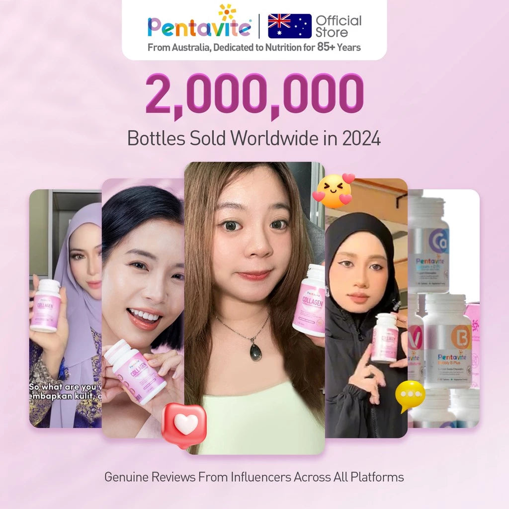 Pentavite Collagen Chewables | Skin Radiance | FDA approved | Age-defying,Whitening Firming 30pcs