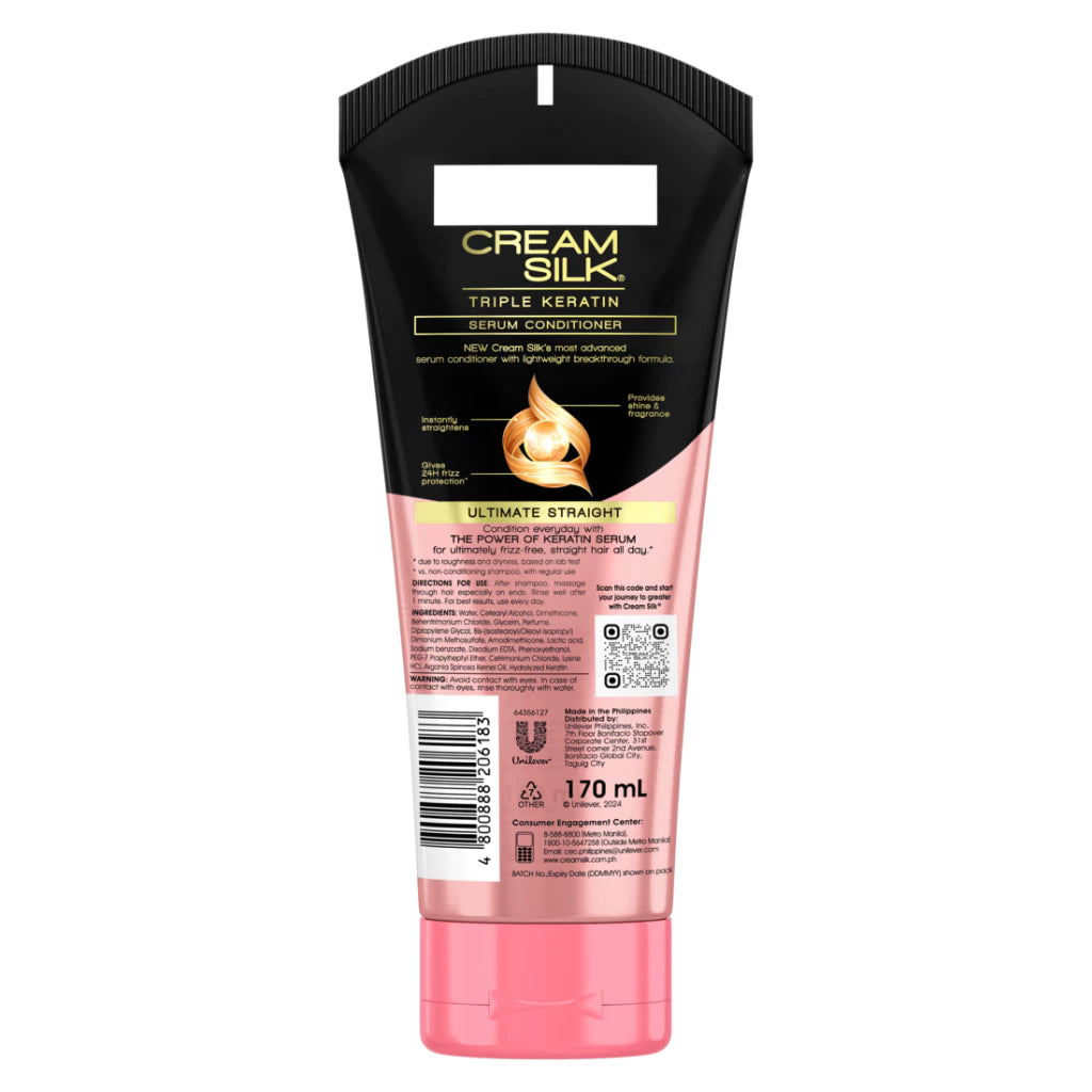 Creamsilk Triple Keratin Rescue Conditioner Ultimate Straight 170mL
