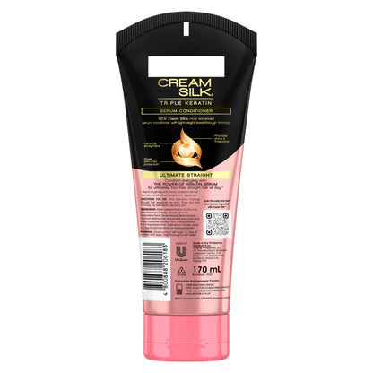 Creamsilk Triple Keratin Rescue Conditioner Ultimate Straight 170mL