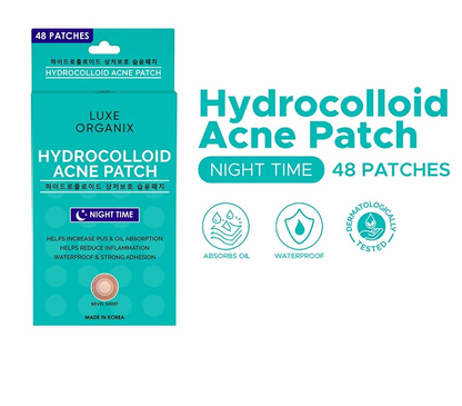 LUXE ORGANIX Hydrocolloid Acne Spot Patch Night (48 Patches)