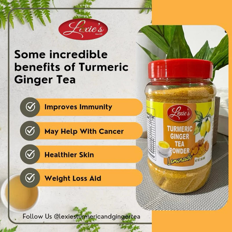 Lexies Turmeric Ginger Tea Powder with Lemonade – 360g