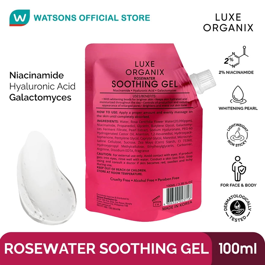 LUXE ORGANIX Rosewater Soothing Gel 100ml