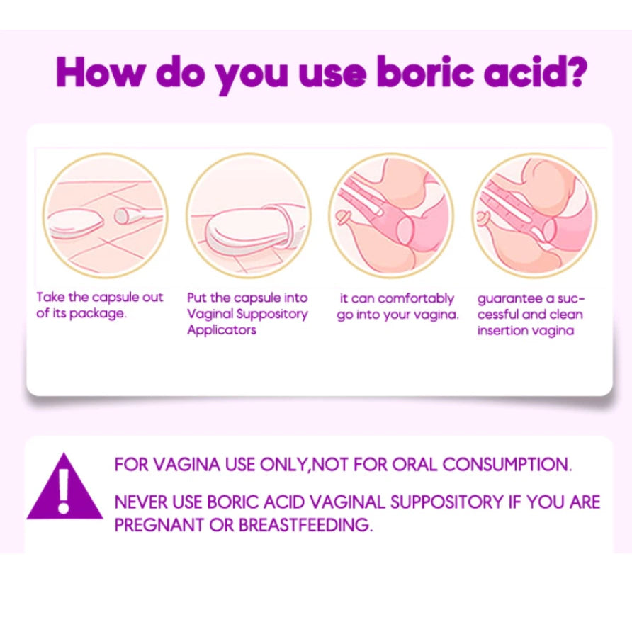 CUSP Boric Acid Vaginal Suppositories - 30PCS