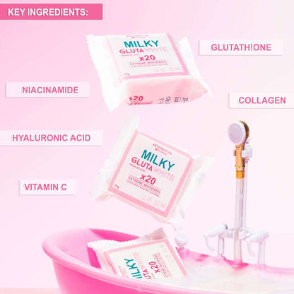 Keisha Milky Gluta White Soap 20x Whitening 70g- 1pc