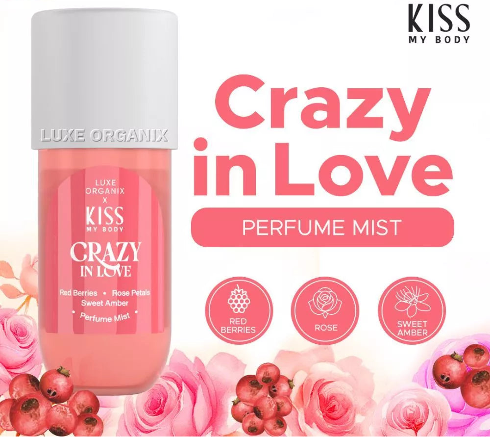 LUXE ORGANIX Kiss My Body Crazy In Love Perfume Mist 88ml