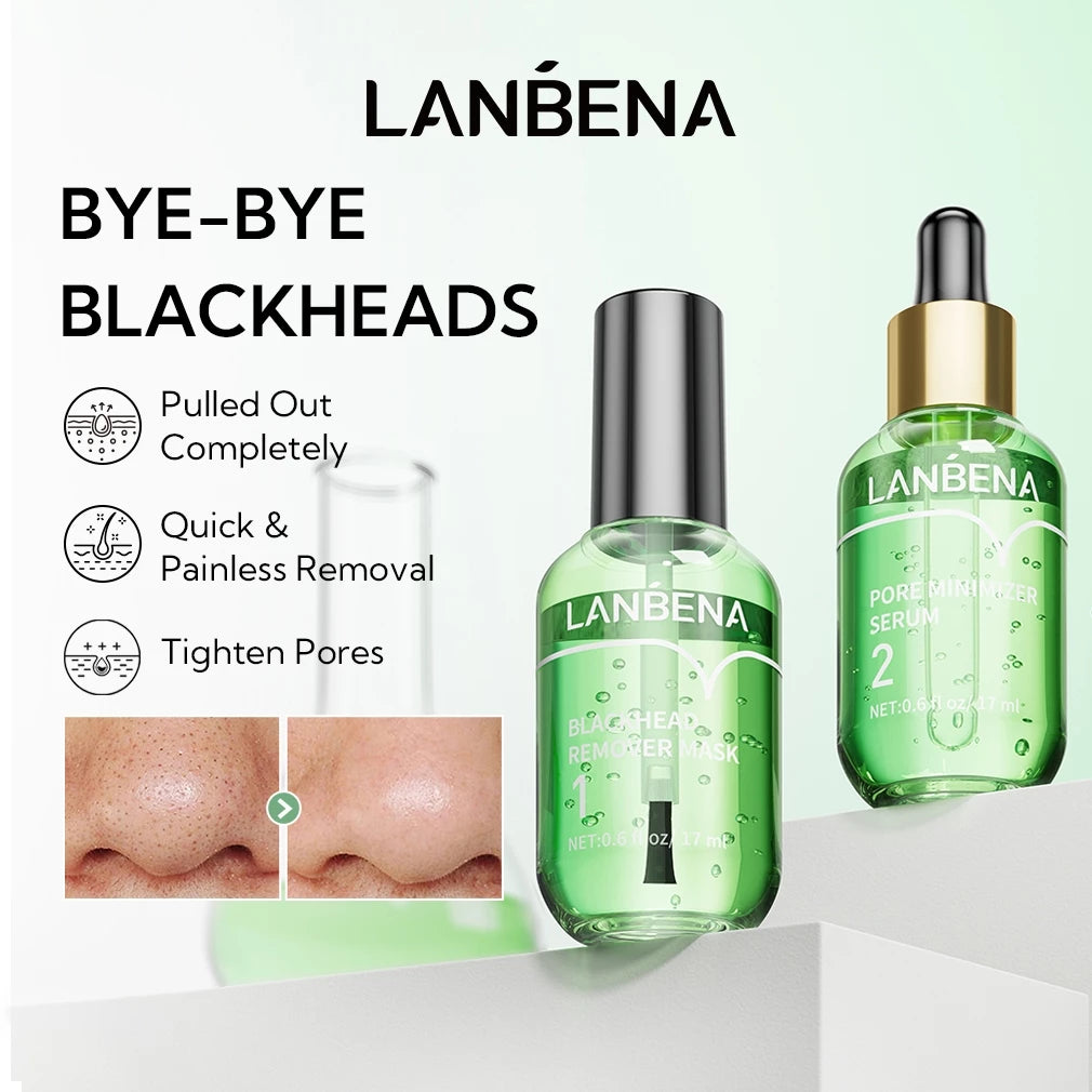 LANBENA Blackheads Removal Oil Control Shrink Pores Serum - Step1 + step2