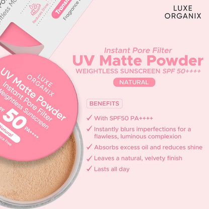 LUXE ORGANIX UV Matte Translucent Powder 15g