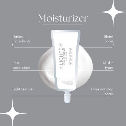 NLIGHTEN Cloud Cream with Niacinamide, Hyaluronic Acid, White Rice, Milk Protein & Vegan Collagen SPF