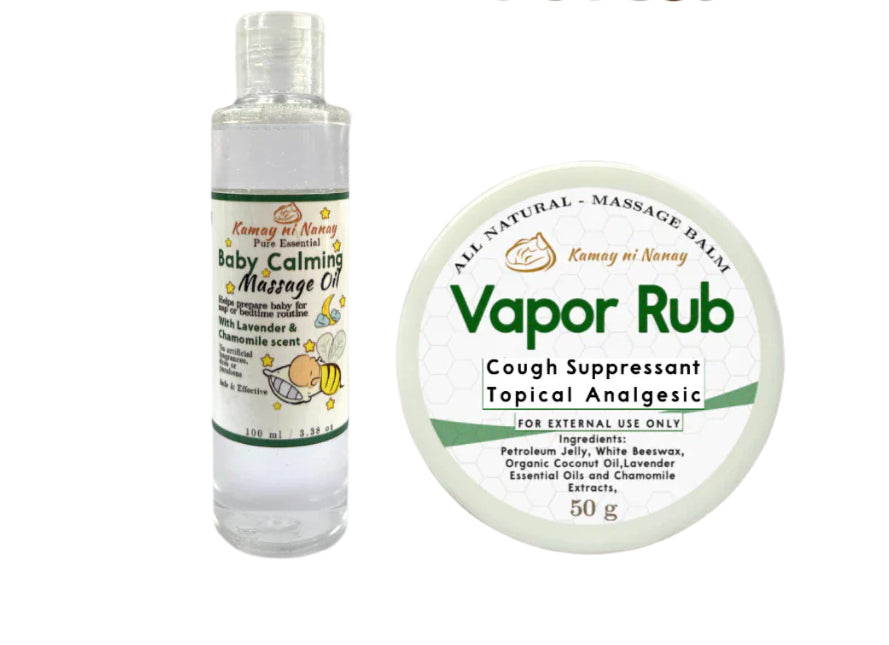 Combo Of Kamay ni Nanay Vapor Baby Rub 50g & Baby Calming Massage Oil 100ml