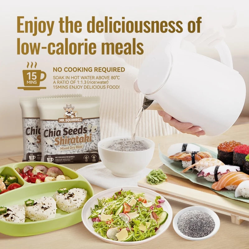 Mr Squirrel Chia Seeds Shirataki Rice 10 packs x 100g