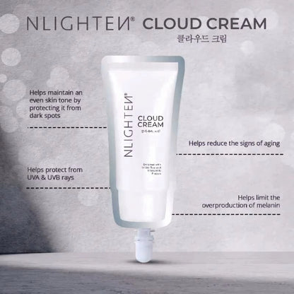 NLIGHTEN Cloud Cream with Niacinamide, Hyaluronic Acid, White Rice, Milk Protein & Vegan Collagen SPF