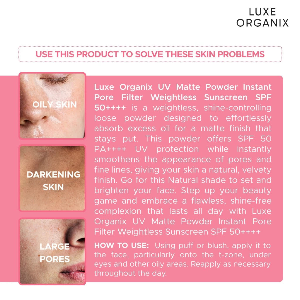 LUXE ORGANIX UV Matte Translucent Powder 15g