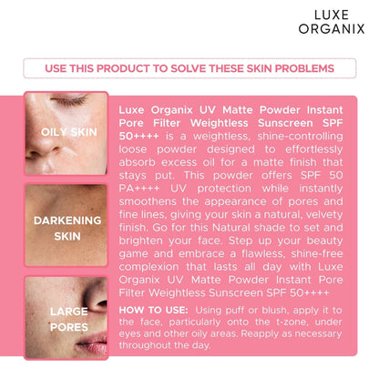 LUXE ORGANIX UV Matte Translucent Powder 15g