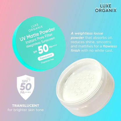 LUXE ORGANIX UV Matte Translucent Powder 15g