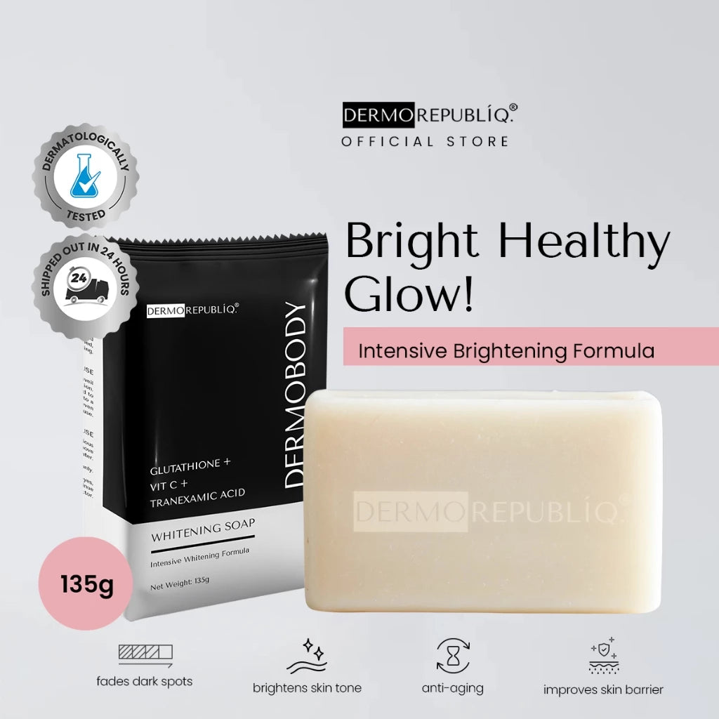 DermoBody Glutathione + Vitamin C + Tranexamic Acid Brightening Body Bar Soap