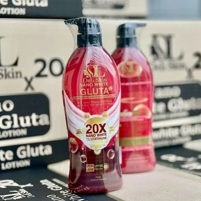 (PRE-ORDER ETA 2WEEKS) Combo of Deli Skin Lotion Nano White Gluta & Soap SPF50 PA++ 500ml