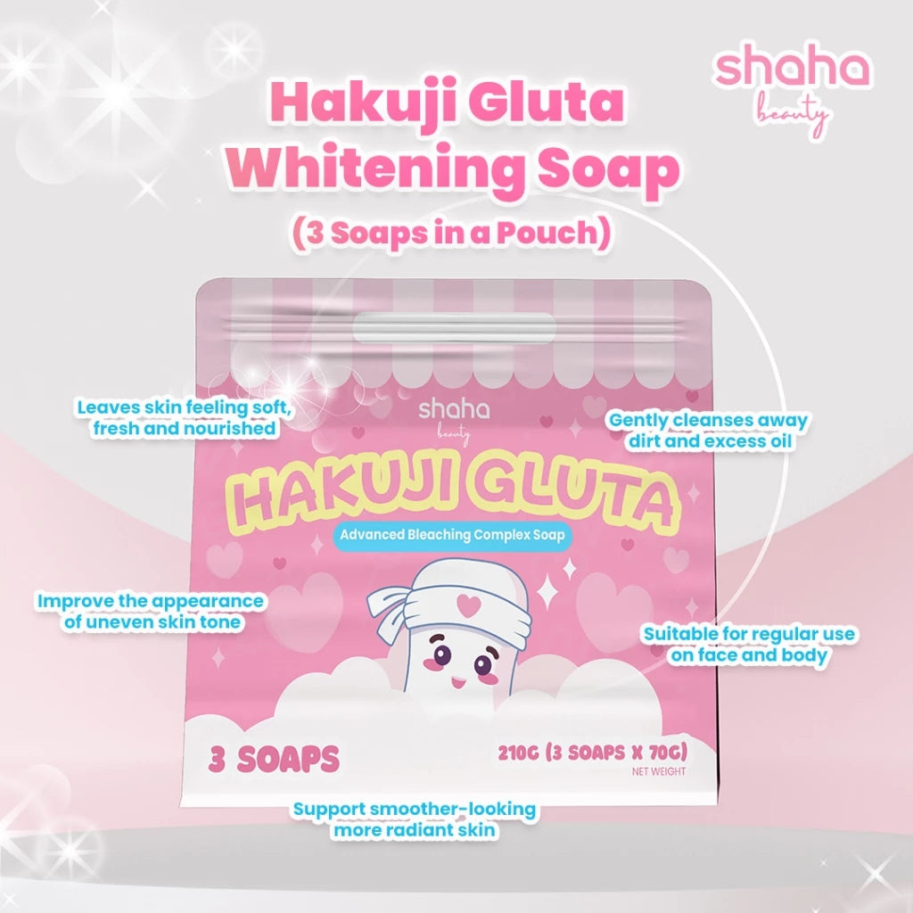 SHAHA BEAUTY Hakuji Gluta Soap 3 Bars x 70g