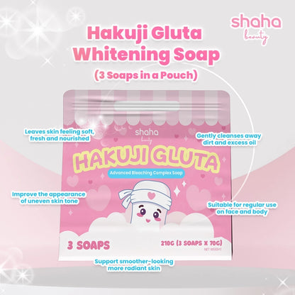 SHAHA BEAUTY Hakuji Gluta Soap 3 Bars x 70g