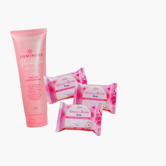 Luminous GlutaBleach Lotion 250ml + 3 Bars Soap 70g