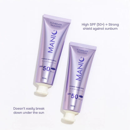 Manic Sun Beam Mousse Sunscreen PA++++ UVA/UVB 50ML