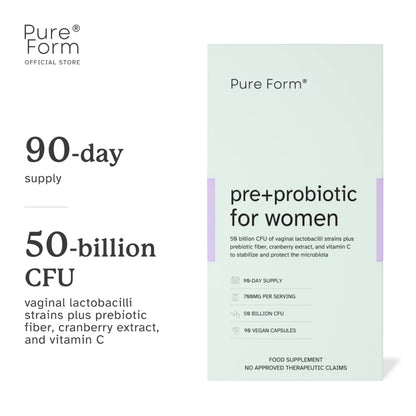 (PRE-ORDER 1-2weeks) Pure Form Pre + Probiotic for Women | 50 Billion CFU - 90 Caps
