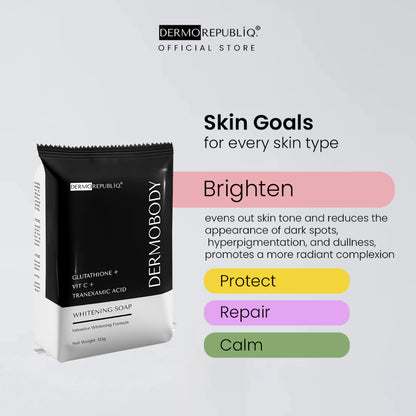 DermoBody Glutathione + Vitamin C + Tranexamic Acid Brightening Body Bar Soap