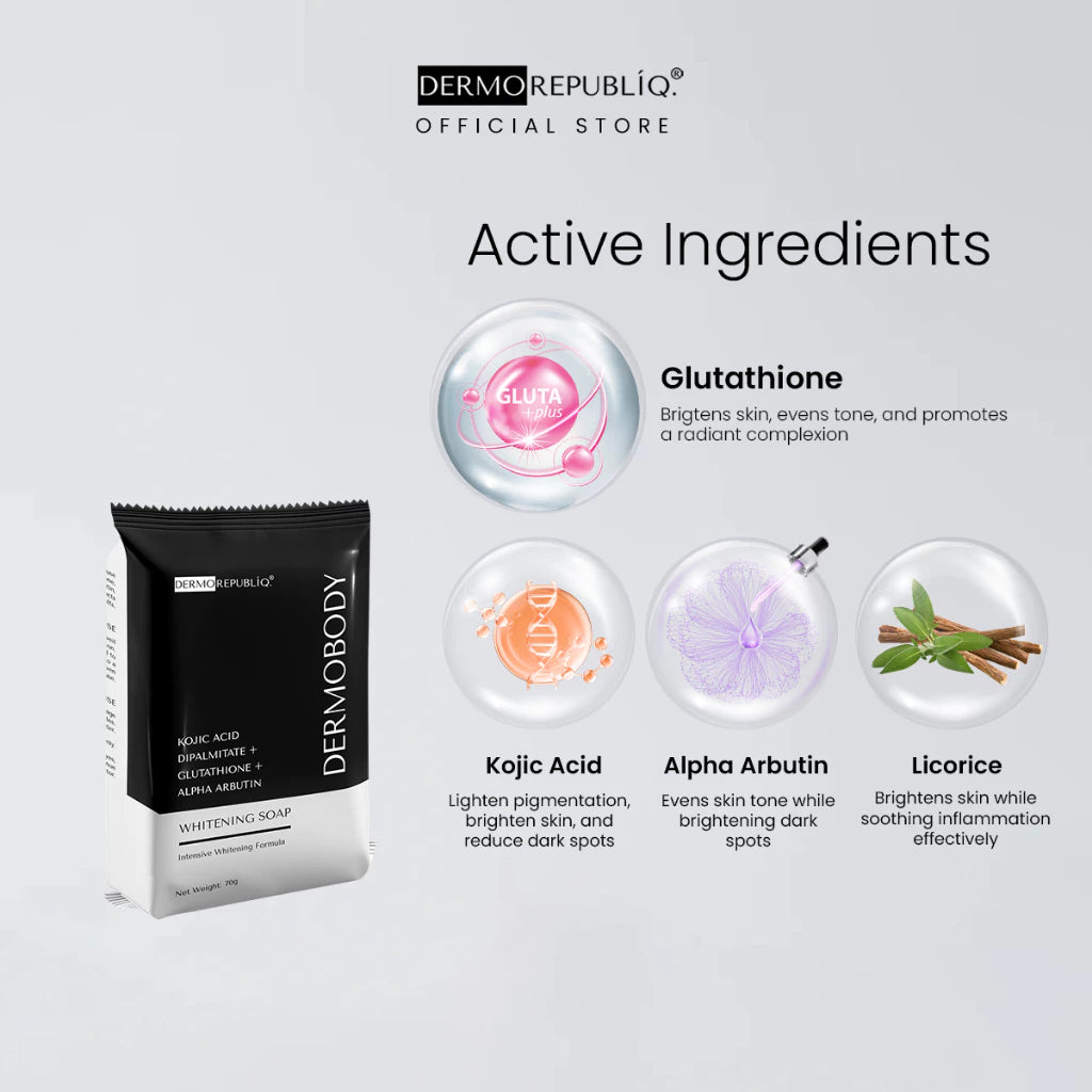 DermoBody Kojic Acid Dipalmitate + Glutathione + Alpha Arbutin Whitening Soap