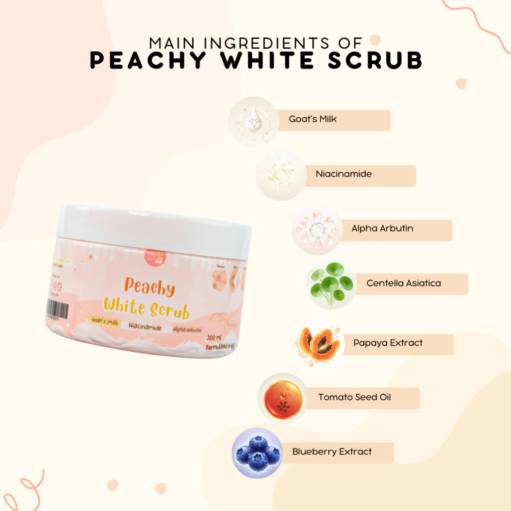 Pretty Jin Peachy White Scrub Whitening Bleaching 300g