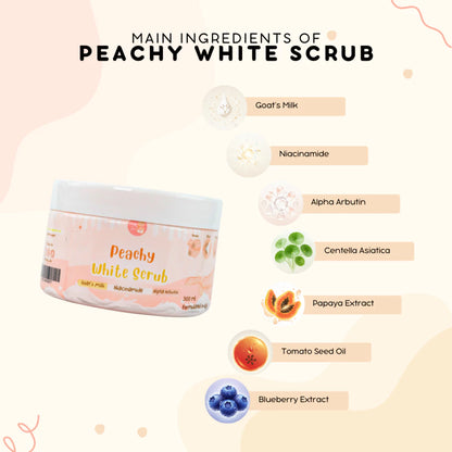 Pretty Jin Peachy White Scrub Whitening Bleaching 300g