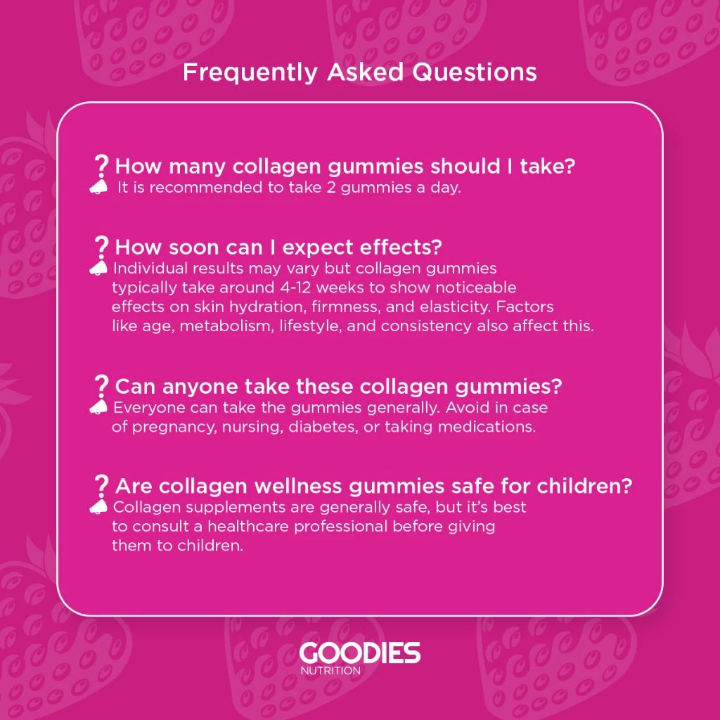 GOODIES NUTRITION Collagen Gummies – Glow Goodies – 1 bottle (60 Gummies) - Promotes Skin Hydration